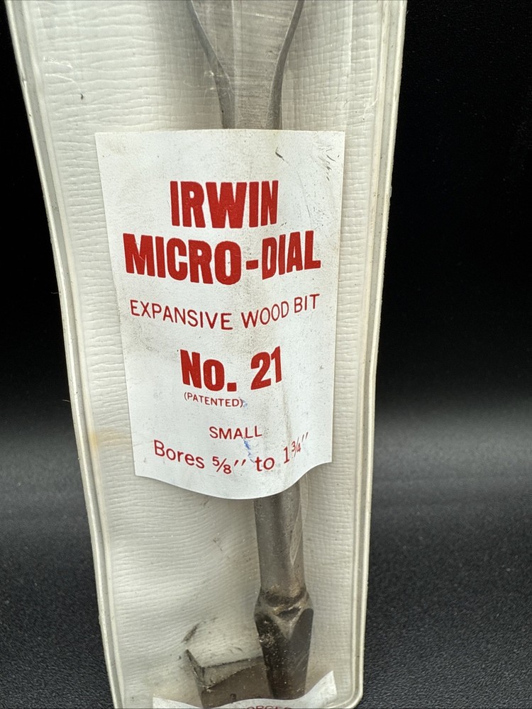 Vintage Irwin No. 21 Adjustable Expensive Micro-Dial Wood Auger Bit NOS NEW NICE