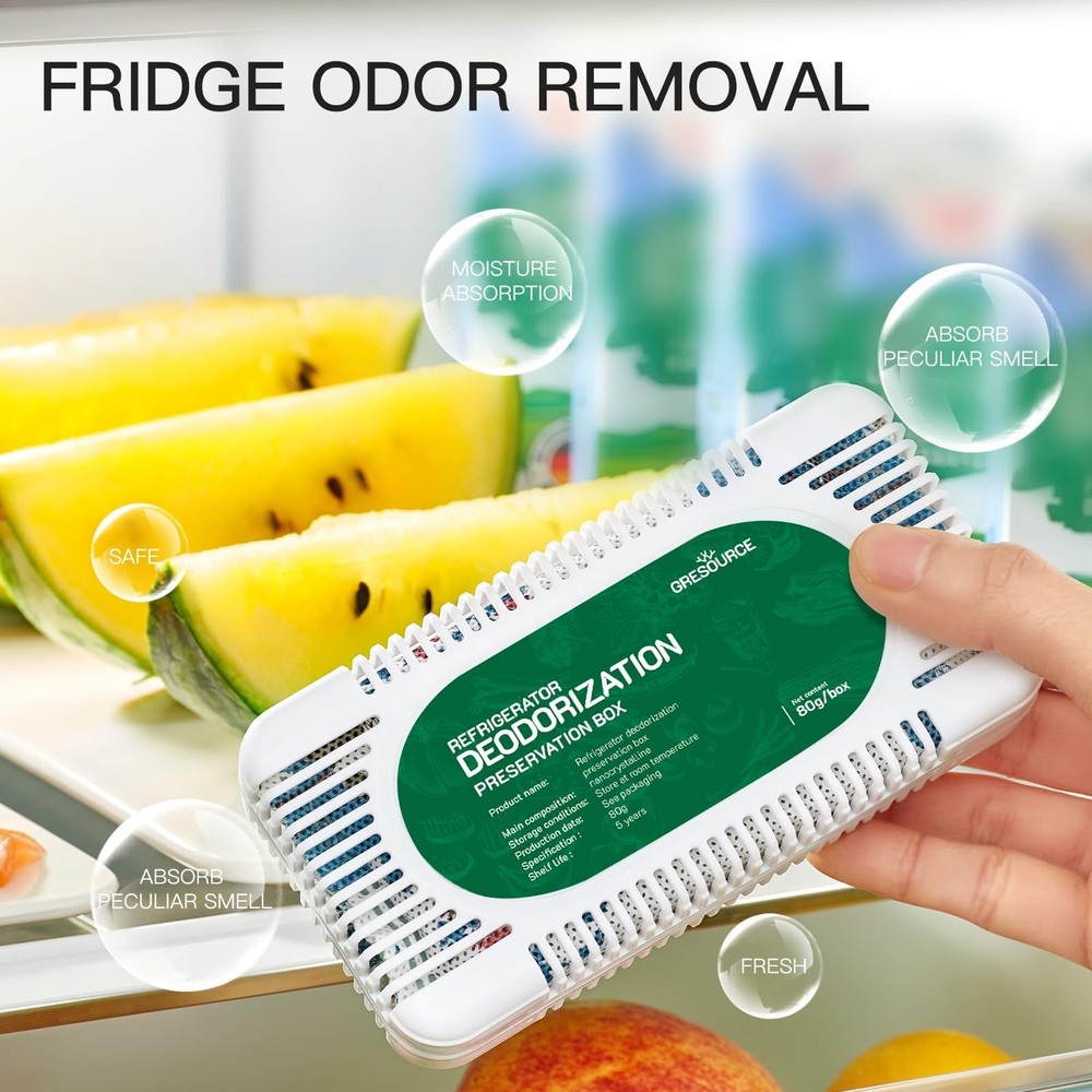 6 Pack Fridge Deodorizer, Refrigerator and Freezer Deodorizer Odor Eliminator...
