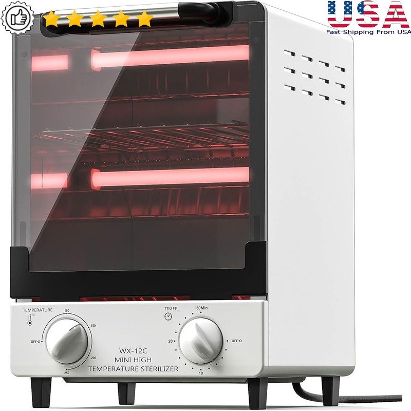 High Temperature Sterilizer 12L Nail Tools W/ Adjustable Timer & Temperature New