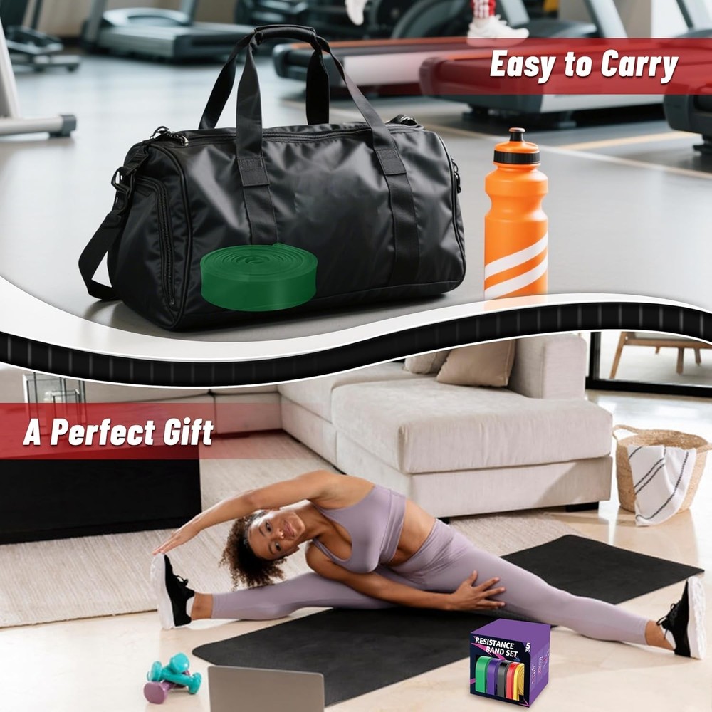 Pull Up Assistance Bands, 5-Level Resistance Bands for Working Out, Pull Up B...