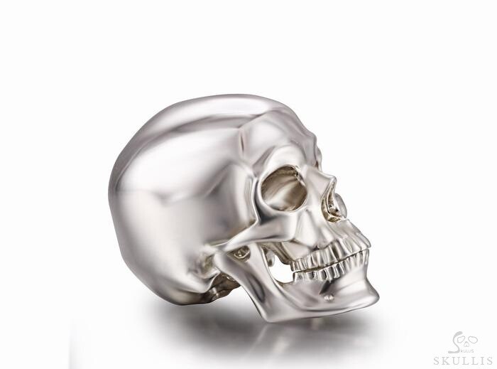 Nice 1.2" Solid 925 Sterling Silver Skull, Super Realistic