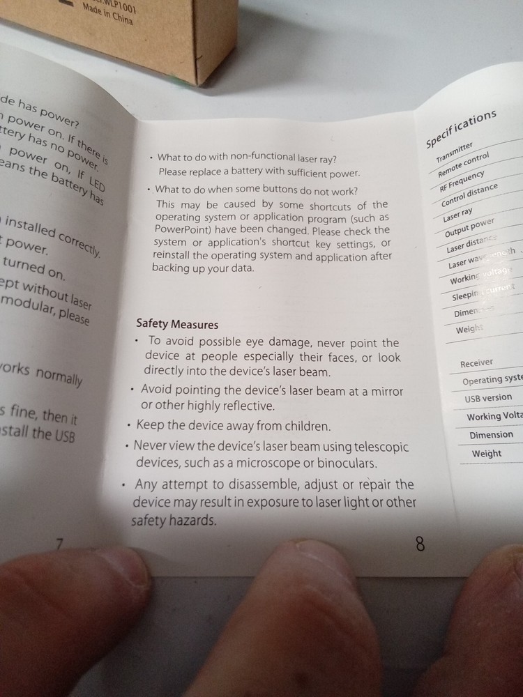 ELEKETE WIRELESS PRESENTER WITH LEASER POINTER PRESENTATION CLICKER,330FT