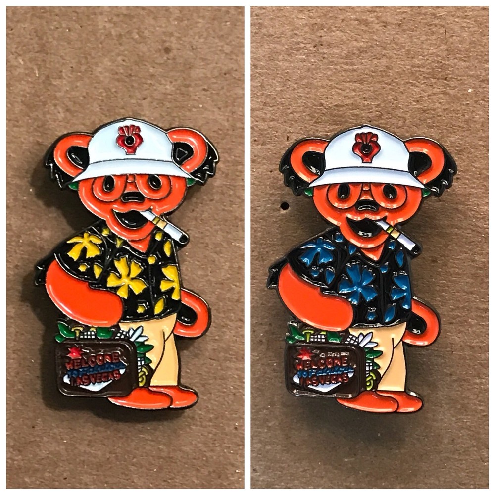 Grateful Dead Bear Hunter S. Thompson Lapel Pins.  Both Colors.  High Quality!
