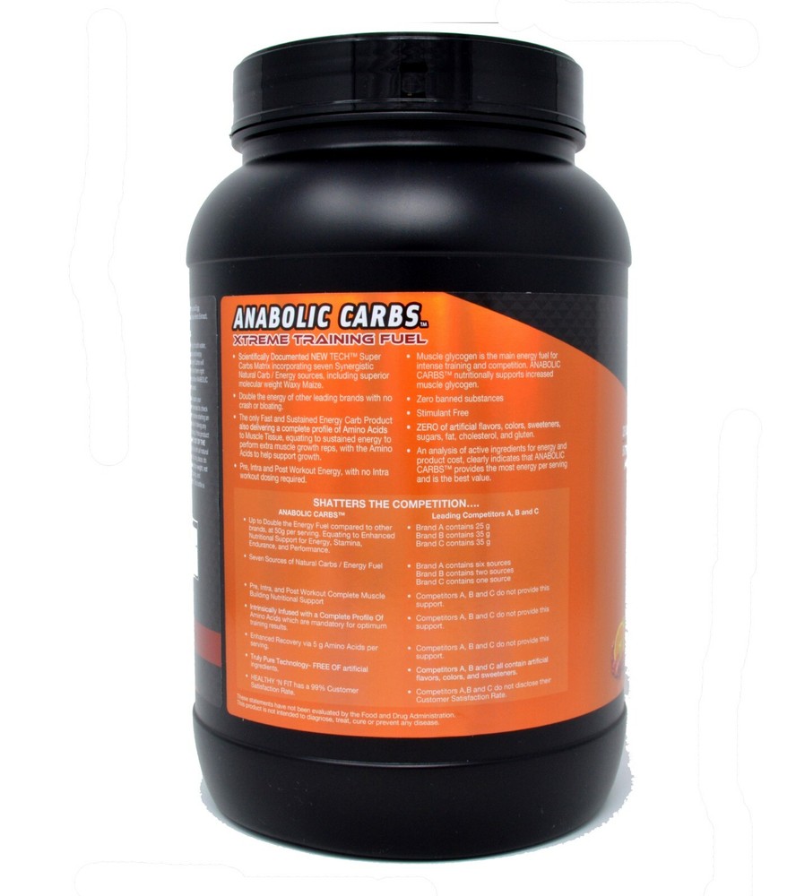 2 Pack: Anabolic Carbs 3 lb, + EAA & BCAA, Natural, Perfect Stack for Creatine