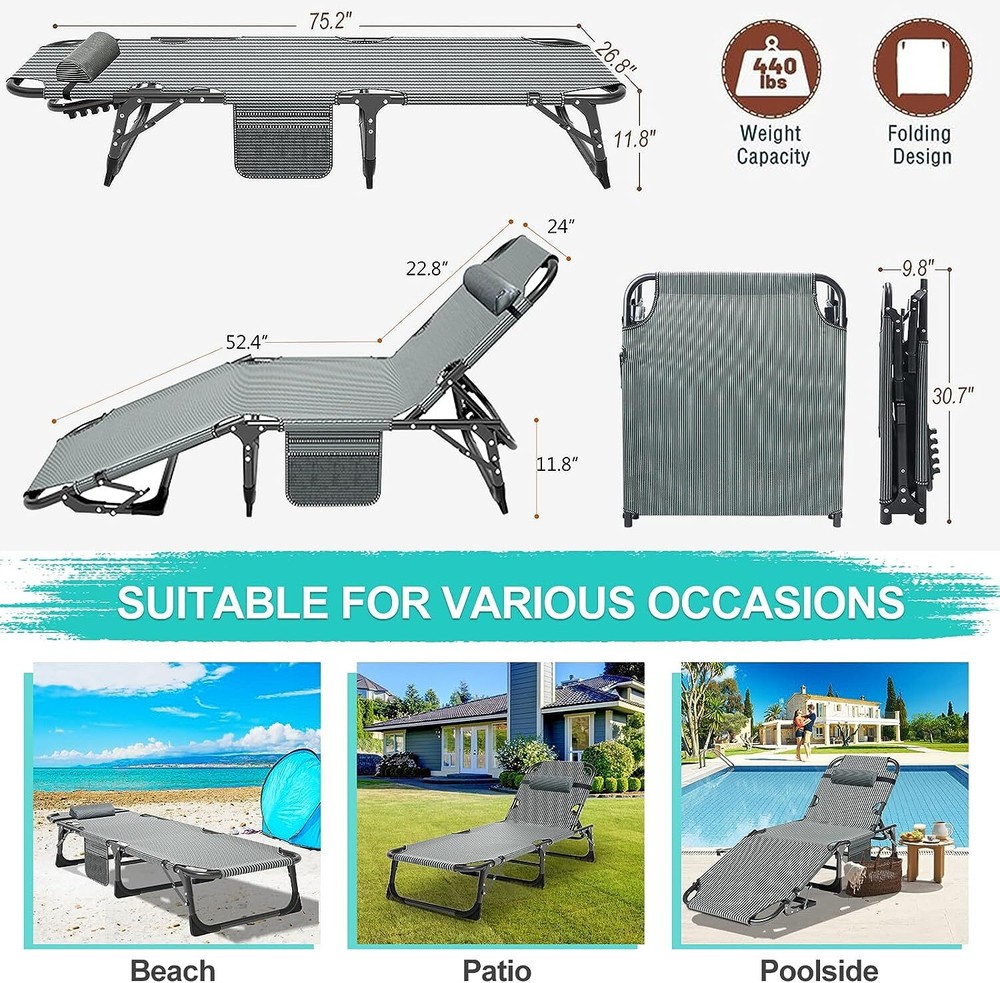 Begonia.K Camping Cot with Thick Pad , Cots for Sleeping, Bed 500LBS(Max Load)