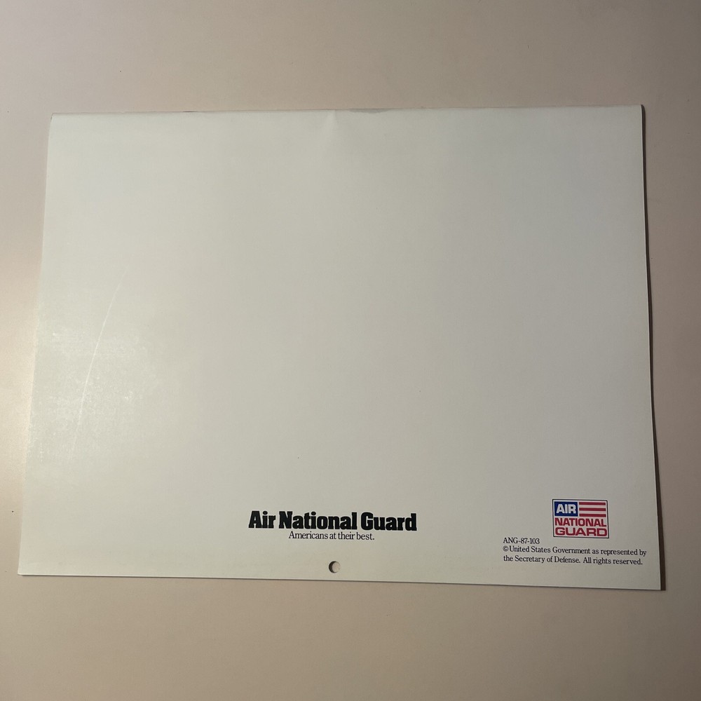 Air National Guard 1988 Planning Guide Oversize Calendar