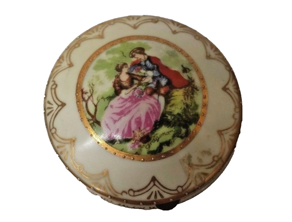 Porcelain trinket box shaped like a consul table