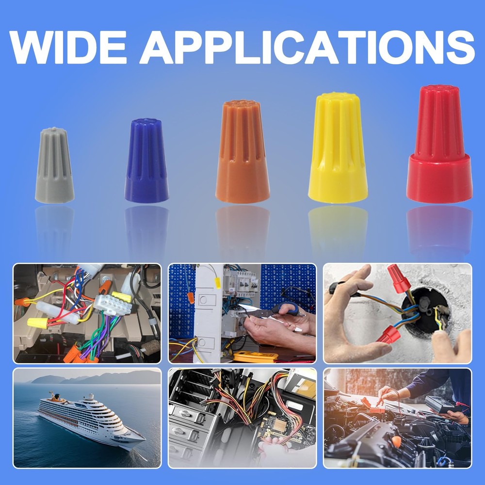150PCS Electrical Wire Caps Wire Connectors Nuts Kit, Insulating Insert Twist...