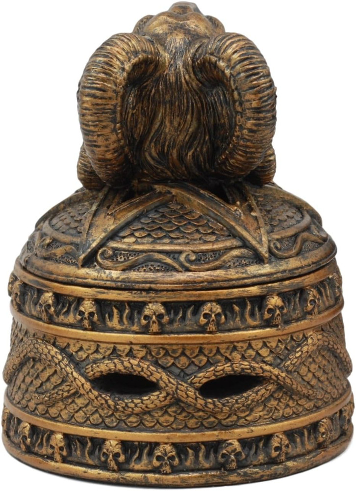 Ebros Satanic Sabbatic Goat Baphomet Smoking Backflow Incense Cone Burner Statu