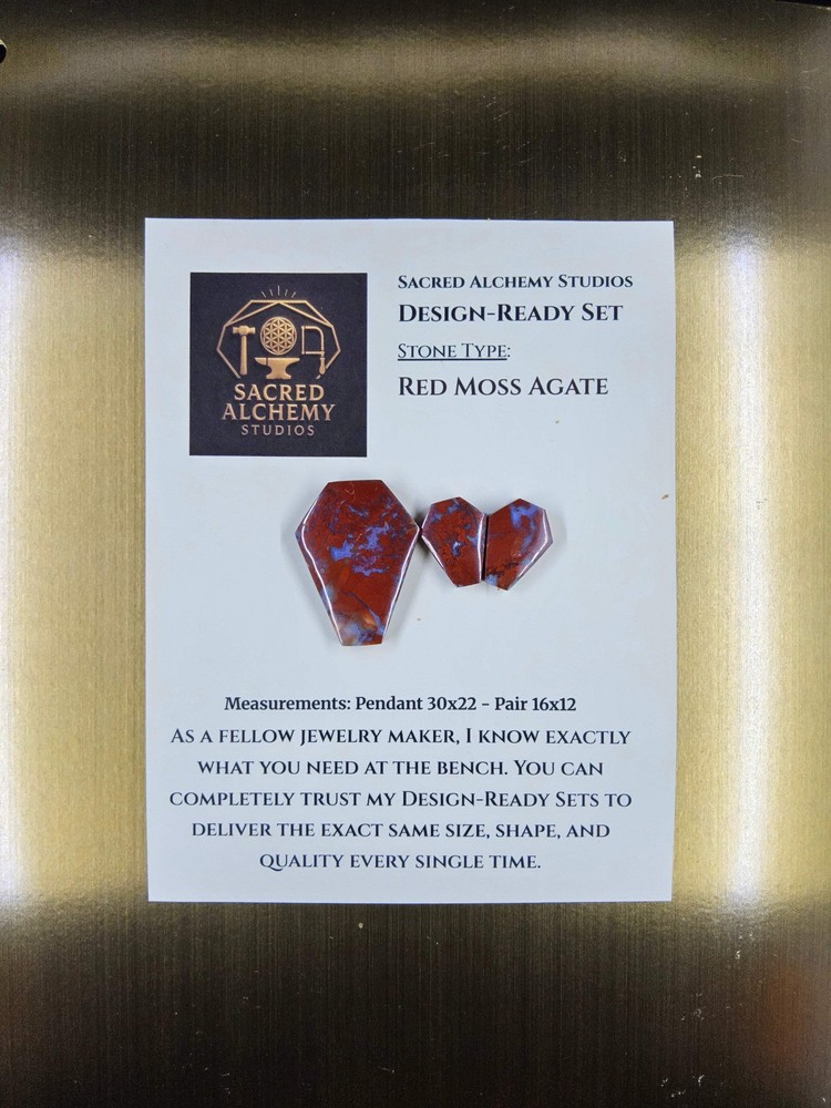 Coffin Shape - Red Moss Agate - Design-Ready Set