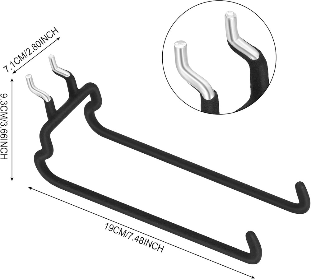 4 Pieces Pegboard Hooks Pegboard Drill Holder Peg Board Hooks for Hanging Black