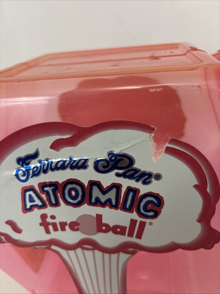 Ferrara Pan Candy Atomic Fire Ball Display Plastic Jar Retro