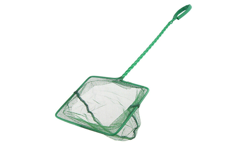 Set of 2 Long Handle Nylon Aquarium Net Fine Mesh with Plastic Handle