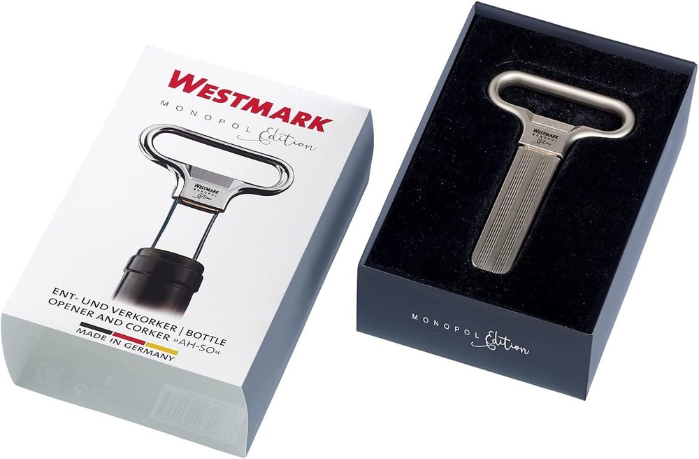 Monopol Westmark Germany Steel Two-Prong Cork Puller with Cover (Silver Satin)