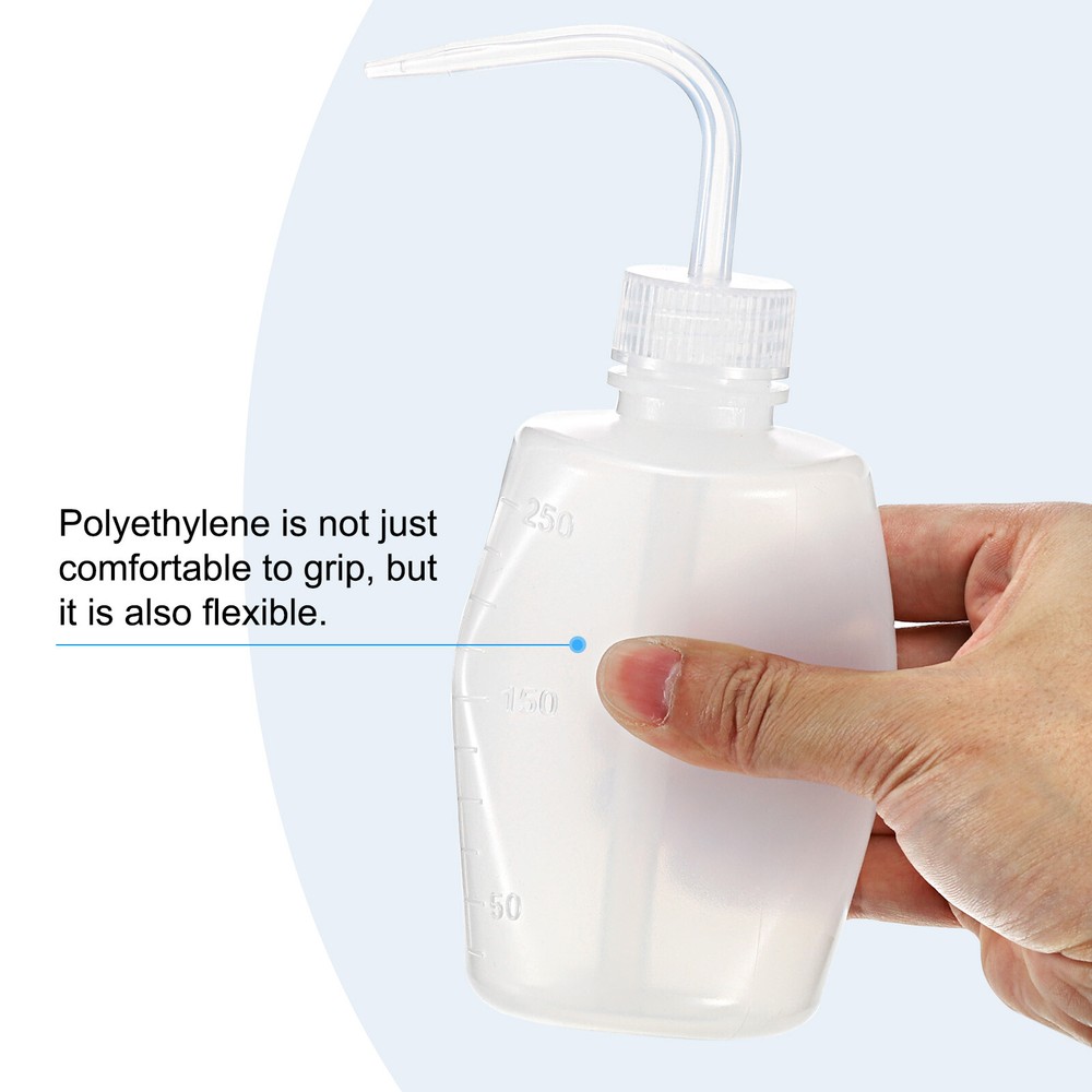 2Pcs 8oz Lab Squeeze Bottle 250ml Plastic Safety Wash Bottles (White)