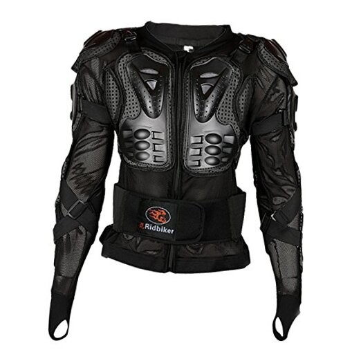 Motorcycle Full Body Armor Protector Removable Racing Jacket Large Black