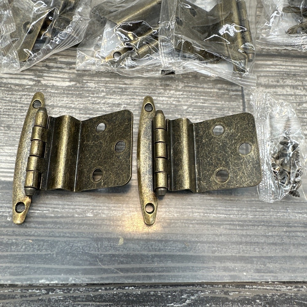 style selections Inset Non-Spring Cabinet Hinge Aged Brass Finish 7Pack [99]