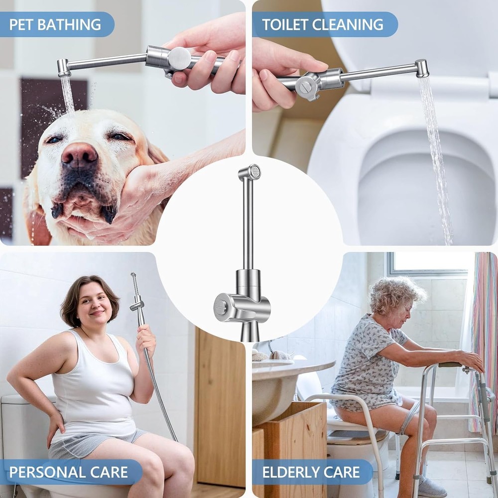 Adjustable Flush Angle & Water Pressure for Personal Care