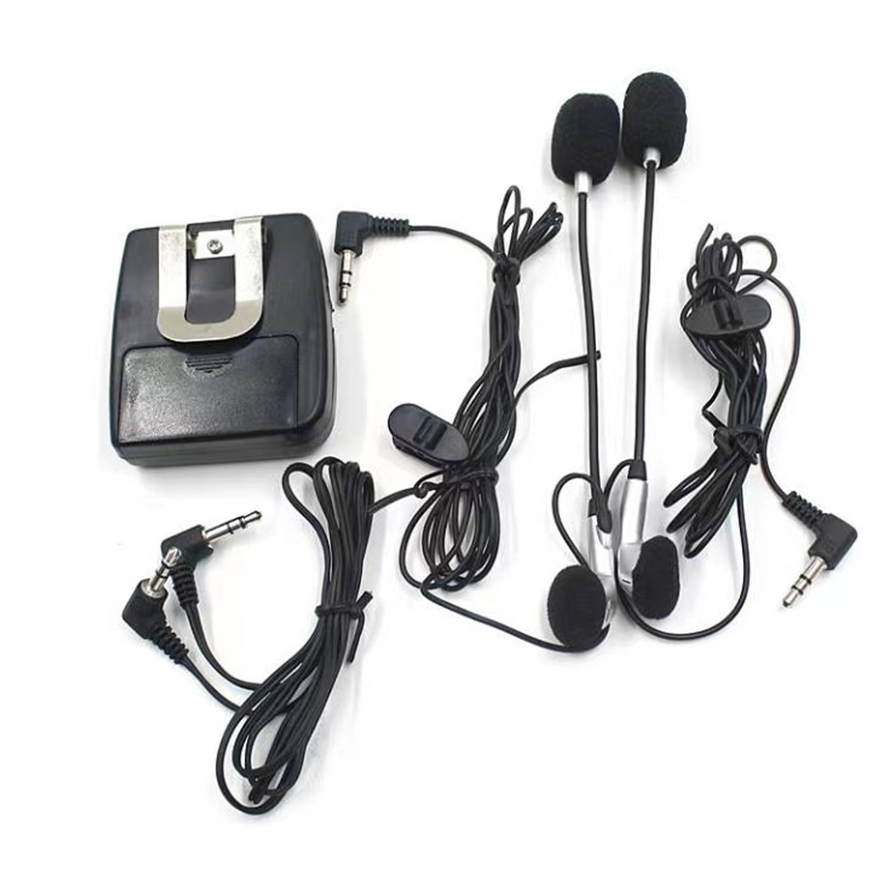 Plastic Motorcycle Intercom Host With Headphones Kit Helmet Wired Walkie Talkie