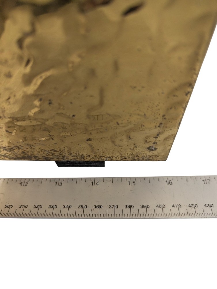 Antique Brass Fireplace Coal Box Scuttle with Embossed Design Handle *No Scoop*