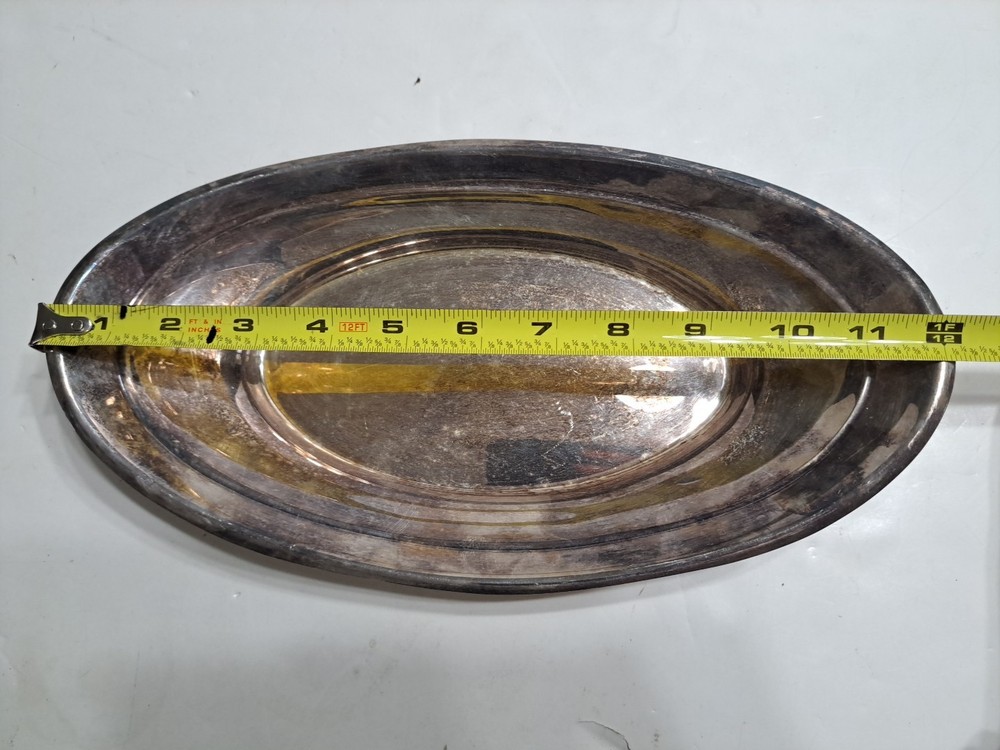 Vintage Reed & Barton 214 Silver Oval Serving Tray Dish