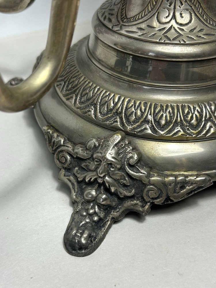 Antique Silver Plated Candelabra - 5 Arm Gothic Table Centrepiece