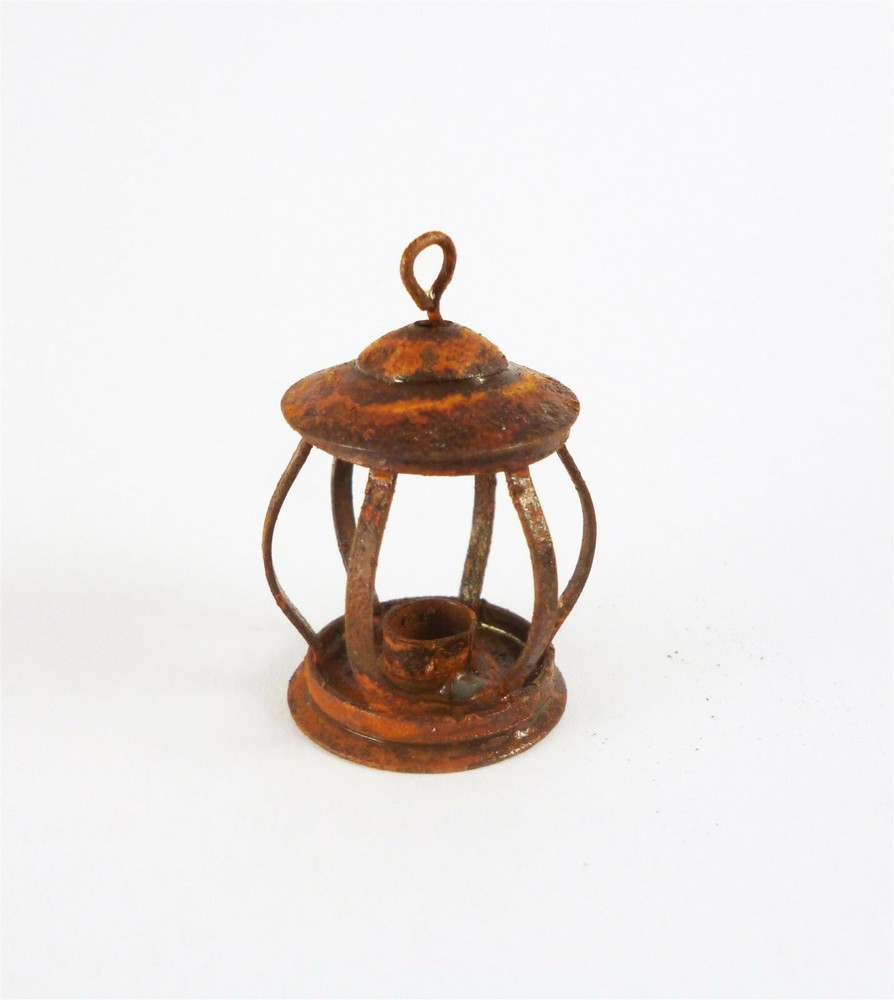 Closeout! Dollhouse Miniature Rusty Round Lantern, EIWF621