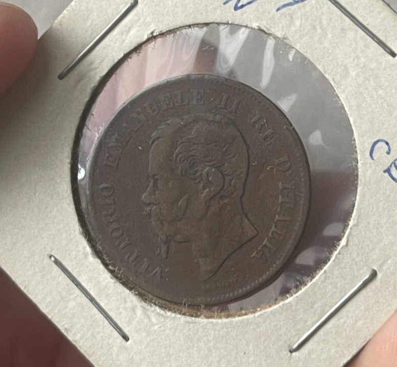 1861 N Italy 5 Centesimi L2
