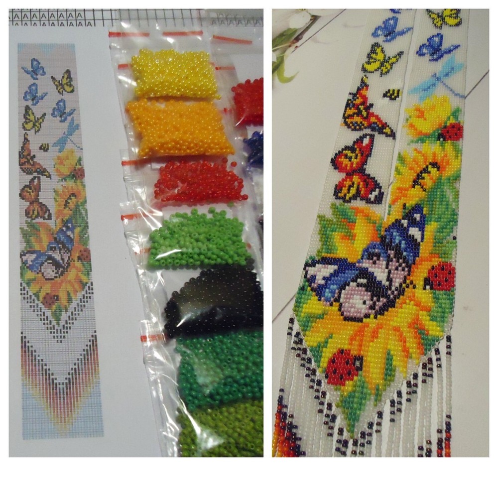 Kit for making a necklace gerdan. Beading Loom Pattern. #C9c