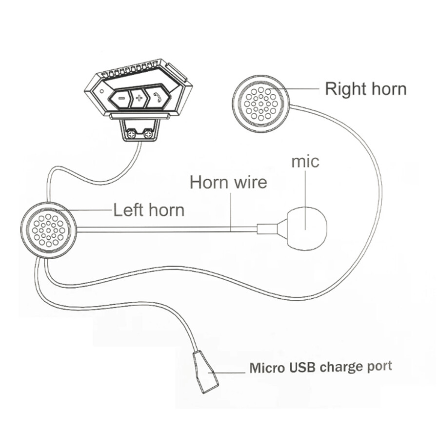 Wireless Bluetooth 5.0 Motorcycle Helmet Headset Hands-free Anti-interference