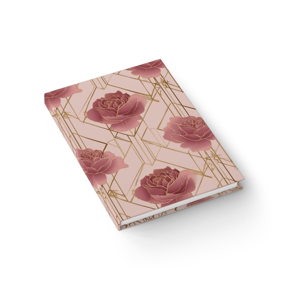 Rose Art Deco Journal | Pink Floral Pattern