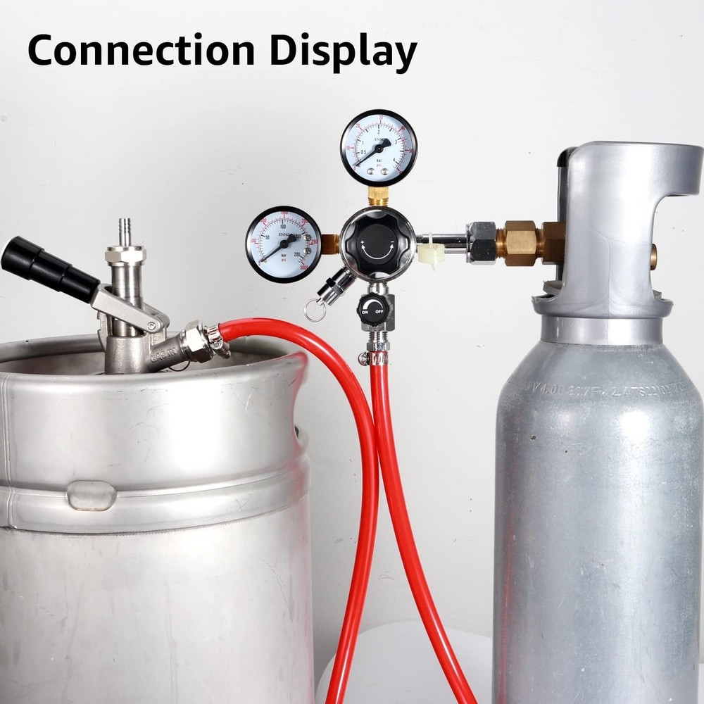 CO2 Keg Regulator Draft Beer CO2 Regulator CGA-320 Regulator Dual Stage CO2 P...