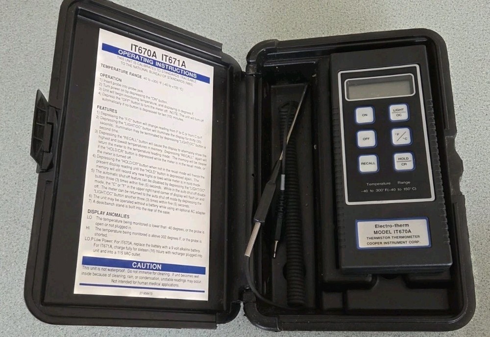 Cooper IT670A Digital Thermometer THERMISTOR (USED)