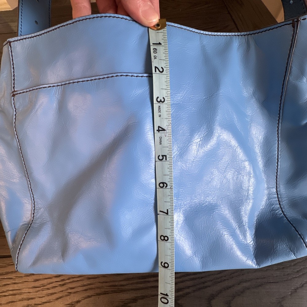 Hobo Genuine Leather Shoulder Bag With Adjustable Strap Sky Blue