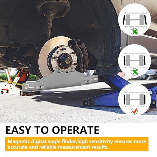 Toe Alignment Tool with 2 Tape Measures & Digital Angle Finder - Accurate Wheel