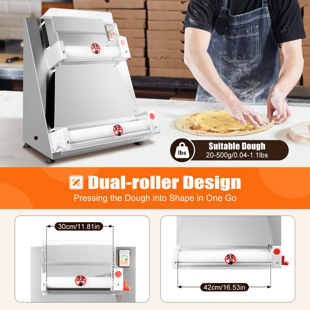 Commercial Automatic Dough Roller Sheeter Pizza Dough Roller Sheeter Max16"