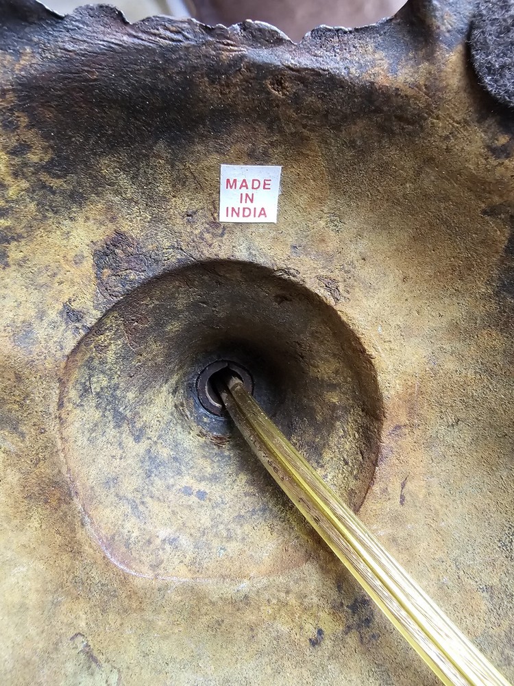 Vintage Single Solid Bronze Casting Lamp