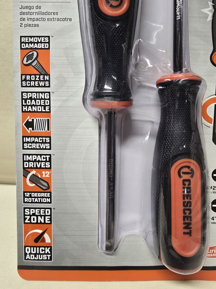Crescent 2 Pc Impact Extraction Screwdriver Set Screw Biter