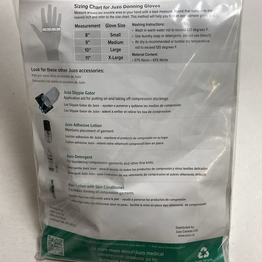 Juzo Donning Gloves (Size Medium) 9300 Black
