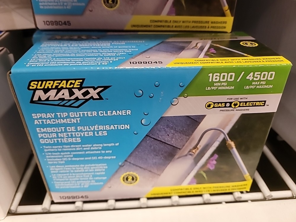 Surface Maxx Gutter Cleaner Spray Tip Attachment Compatible Pressure Washer FS