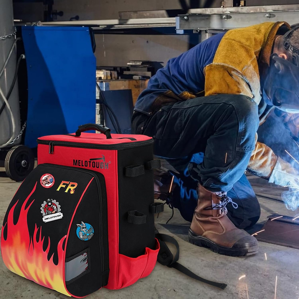 Fire-Resistant Welding Backpack 32.56L - Large Tool & Helmet Storage