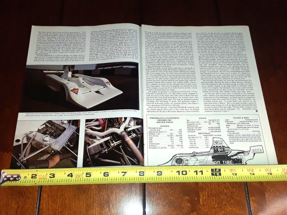 1983 FRISSBEE GR3 CAN AM RACE CAR ORIGINAL ARTICLE