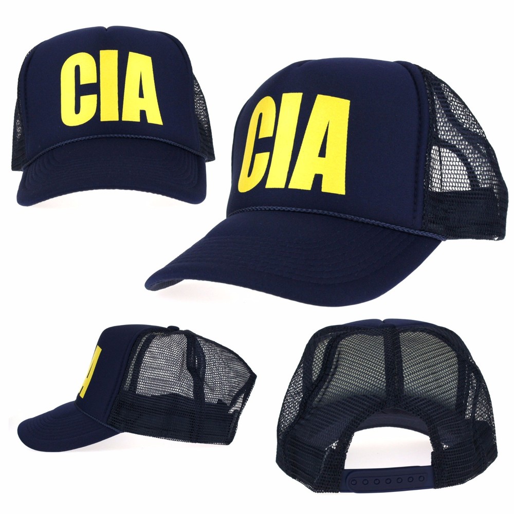 CIA Centeral Intelligence Agency Mesh Snap Back Navy Trucker Hat