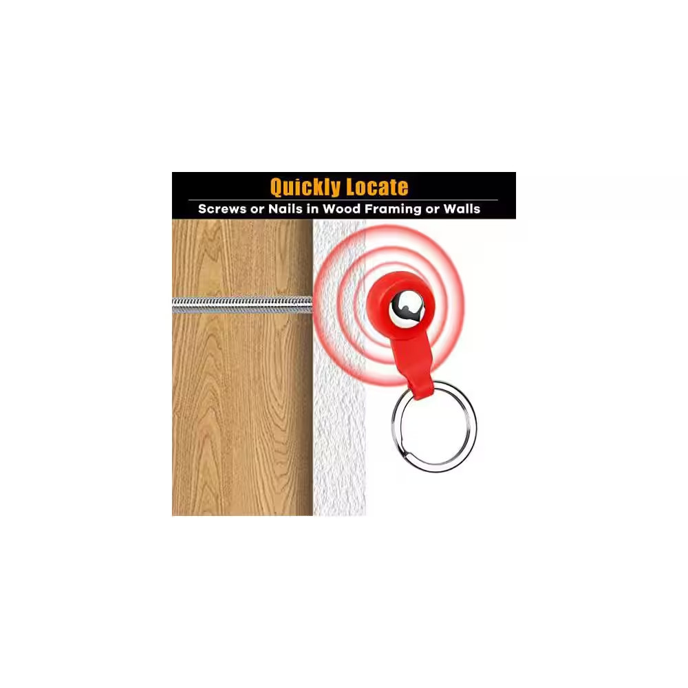 Magnetic Stud Finder 27 Lbs. Pull Power with Keyring Detects Metal through Drywa