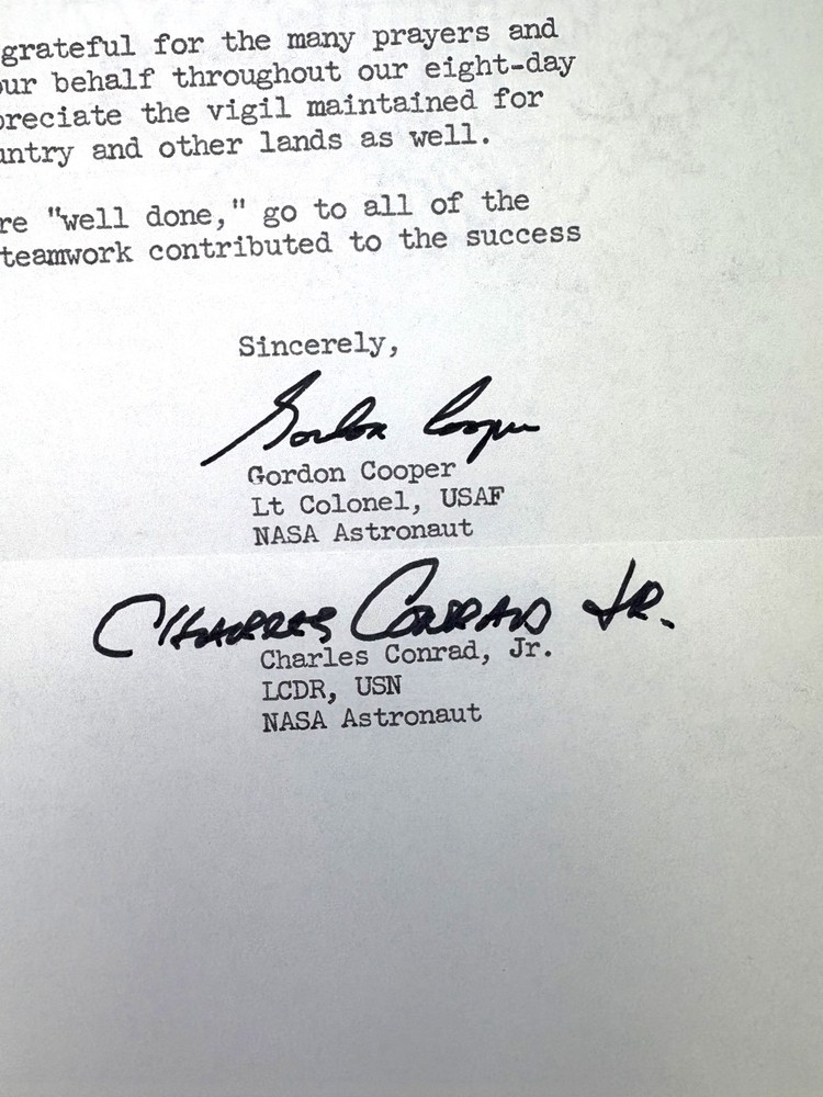 NASA Astronaut Signed Letters Archive, 1963–1966 (Mercury & Gemini Programs)