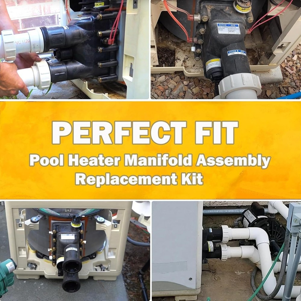 Pool Heater Manifold Assembly Replacement Kit for Pentair MasterTemp 175, 200