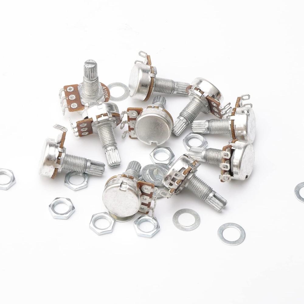 A100k Silver Guitar Potentiometers High Quality Audio Volume Tone Control