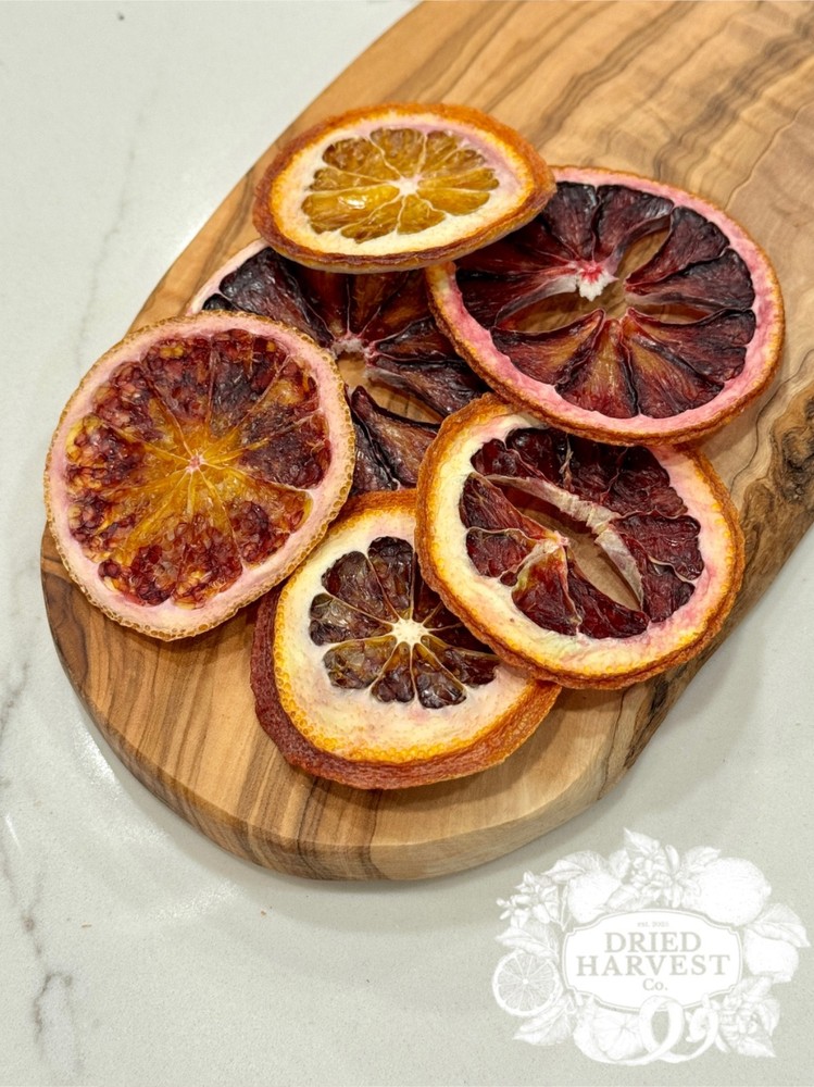 Rustic Dehydrated Blood Orange Slices | Garnish for Cocktails, Baking & Crafts