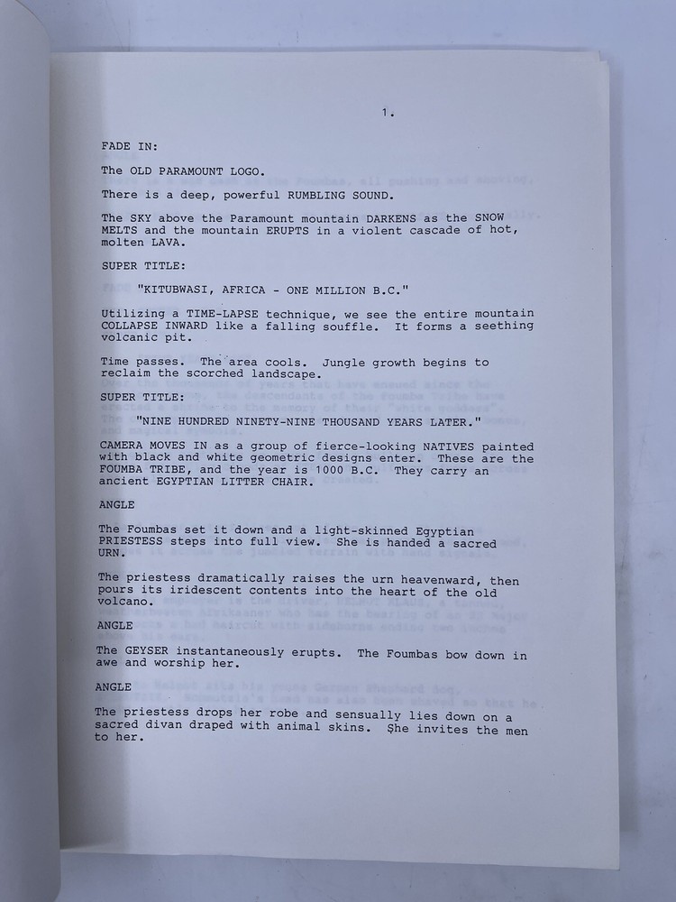 Safari Screenplay Unproduced Tom Schiller Sandy Krinski Paramount 1st Draft 1985