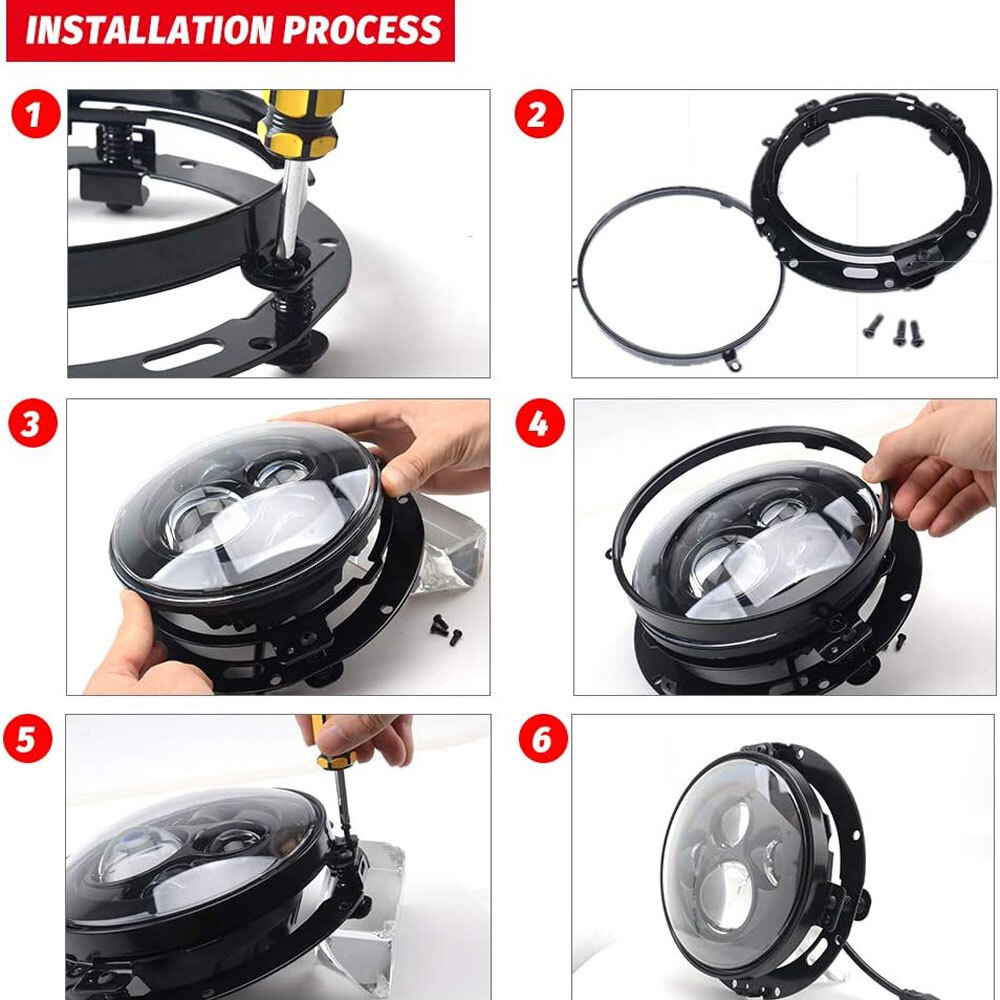 7" LED Headlight&Bracket Mount for Electra Glide Ultra Classic Injected FLHT